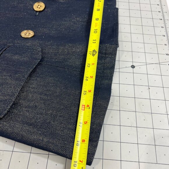 Lauren Ralph Lauren LRL Double Breasted Metallic Blue Denim P-Coat Women’s Sz. M - Picture 11 of 11